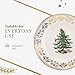 Spode Christmas Tree Gold 4-Piece Holiday Dinnerware Set - Fine Earthenware Tableware with 22K Gold Accents - Dinner Plate, Salad Plate, Teacup & Saucer - Festive Christmas Tableware, Dishwasher Safe