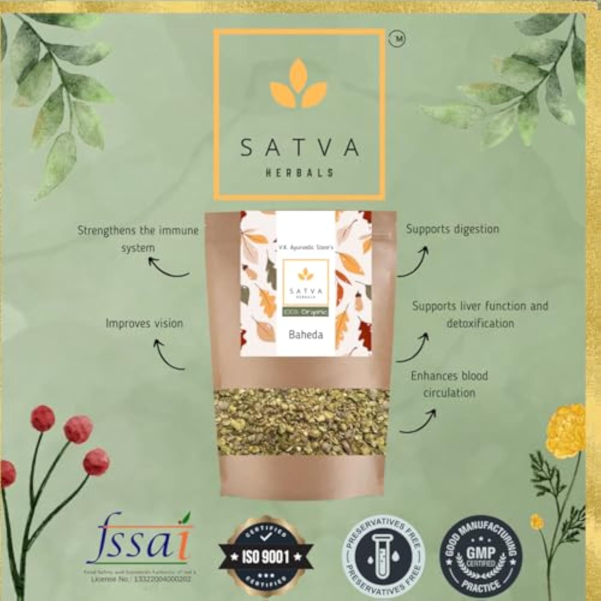 Raw Baheda, 500 Grams