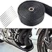 Deecam Exhaust Heat Wrap, 2'' x 16.5' Black Fiberglass Heat Resistant Exhaust Wrap Roll for Motorcycle, Car Exhaust Pipe Heat Insulation Muffler Tape with 10 Stainless Locking Ties