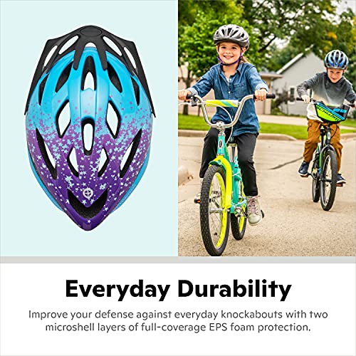 Schwinn Thrasher Kids Bike Helmet, Boys And Girls, Fits 50 - 54Cm Circumference, Ages 5-8 Year Olds, Lightweight, Detachable Visor, Cpsc Safety Certified, Child, Blue/Purple #TOP4