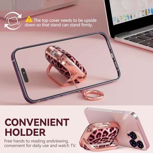 Image of Inesore for AirPods Pro 3 Case Cover 2025 with Lock-Pink Jaguar | Two-Piece Design,with Gold Keychain & Clean Pen, As Phone Stand,Support Wireless Charging,Cute Luxury Case for Women Girly