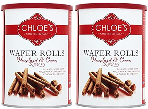 Chloe's Rollos de oblea de avellana y cacao – Paquete de 2 x 400 g