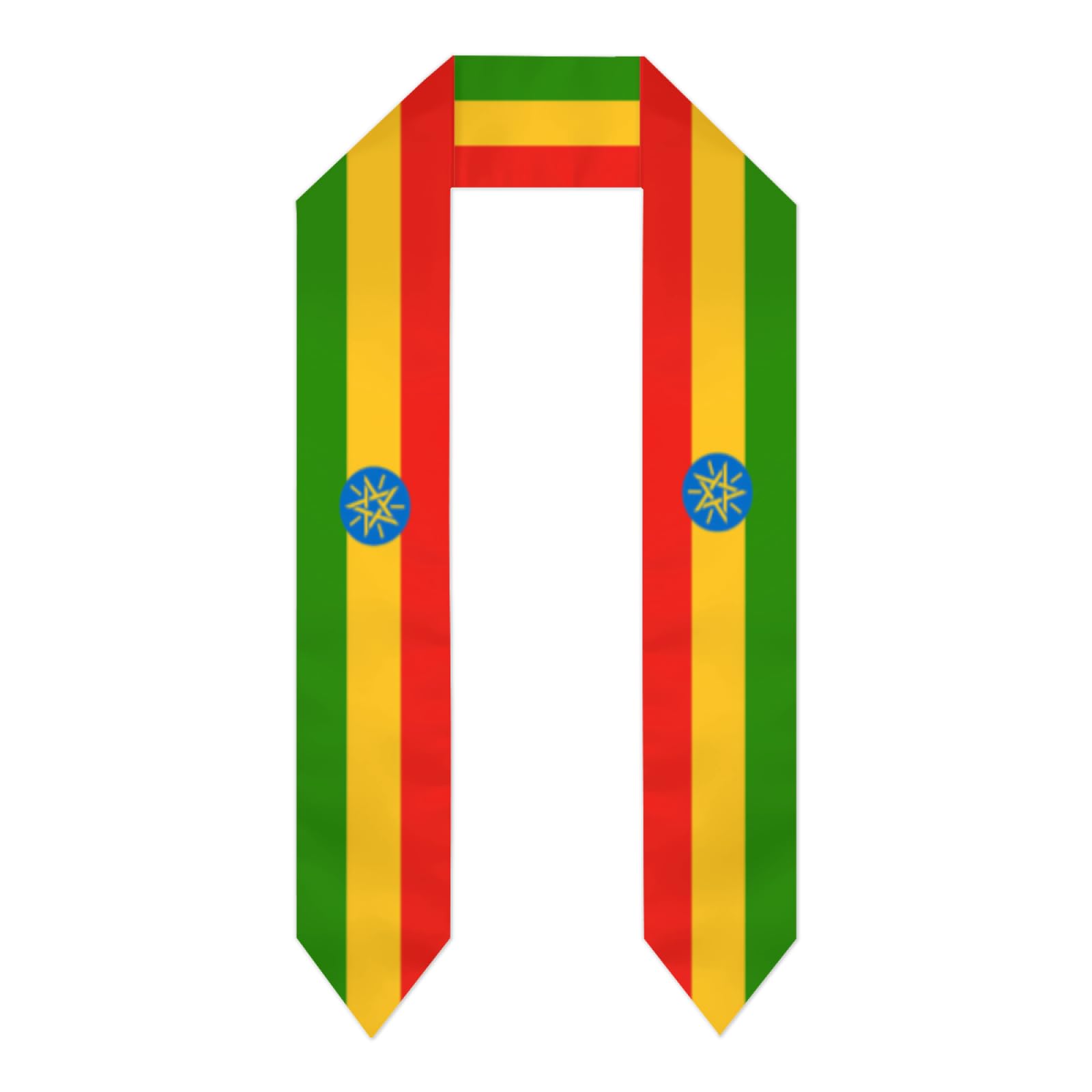 Ahdyr Unisex Ethiopia Ethiopian Flag-White 0 Graduation Stoles Printed Graduation Sash For Study Aboard International Students 72" In Length