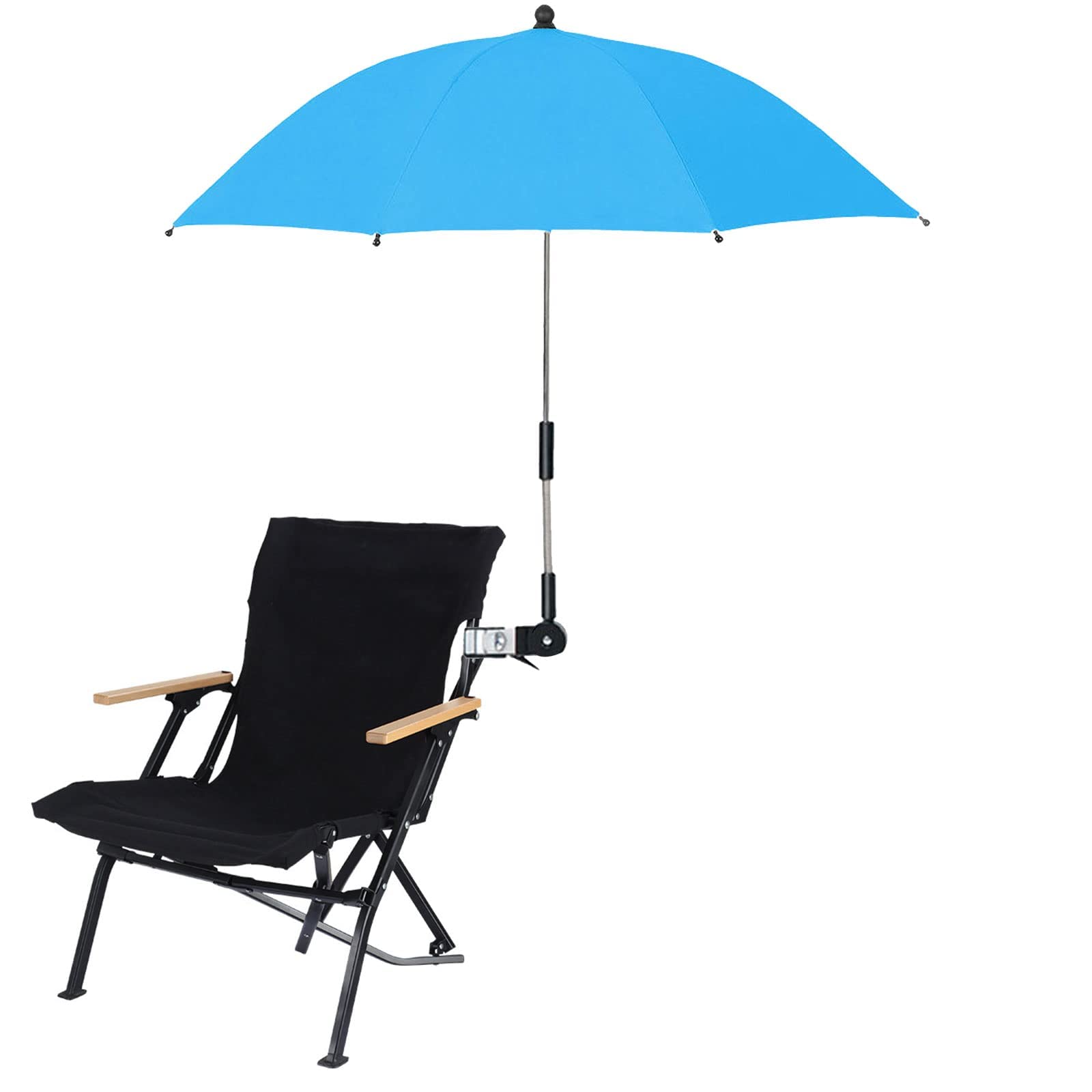 RENXR Sombrilla de silla con abrazadera, sombrilla universal ajustable para silla de playa, protección UV, sombrilla para cochecitos, sillas de ruedas, sillas de patio