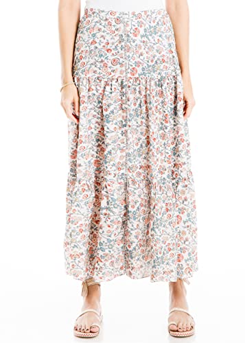 Max Studio Women's Button Front Tiered Midi Skirt