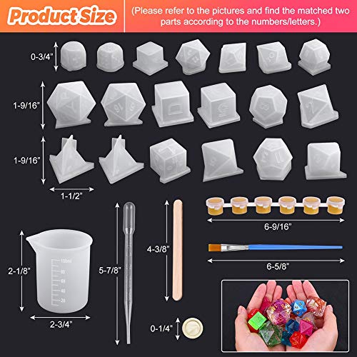 Shynek SDM-01 Resin Dice Molds, Shynek 19 Styles Polyhedral Game Dice Molds Set thumb #3
