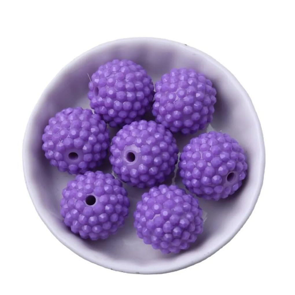 Abalorios acrílicos, Cuentas redondas de diamantes imitación acrílicos for hacer joyas con bolígrafos, multicolor, 12-20 mm, paquete 700(Purple,16mm 200pcs)