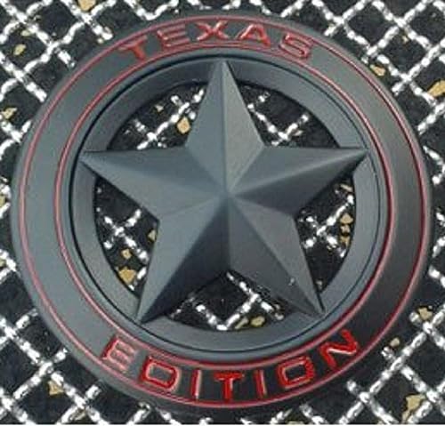 Image of AutoBizarre 3D Raised Matte Black Round Star Texas Edition Metal Monogram Emblem Badge Sticker for All Cars & Bikes