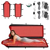 3207 LEDs Red Light Therapy Mat Full Body, TPU Infrared Blanket, Premium Foldable Mat with 10-90Min Timer & Pulse Modes for Home Office Relaxation