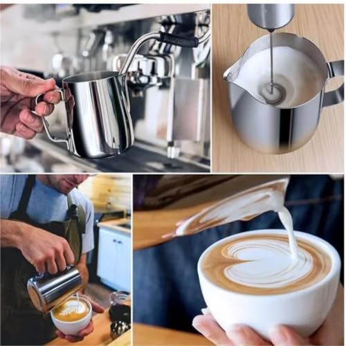 Jarra para espumar leche sin salpicar con bolígrafo para dibujos perfectos 7