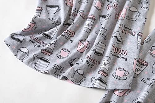 Pnaeong Women’s Pajama Set - Cotton-Blend Short-Sleeve Loose Top With Matching Capri Bottoms Sy296-Coffee-L #TOP3