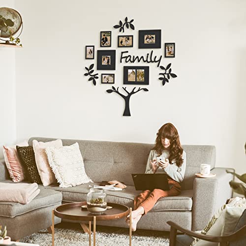 Hello Laura - Picture Frame Set Family Tree Photo Frame Set Home Theme Black Frame - Gallery Collection Display Tree Shape Or New Year Christmas Valentine Birthday (13Pcs Black Tree) #TOP3