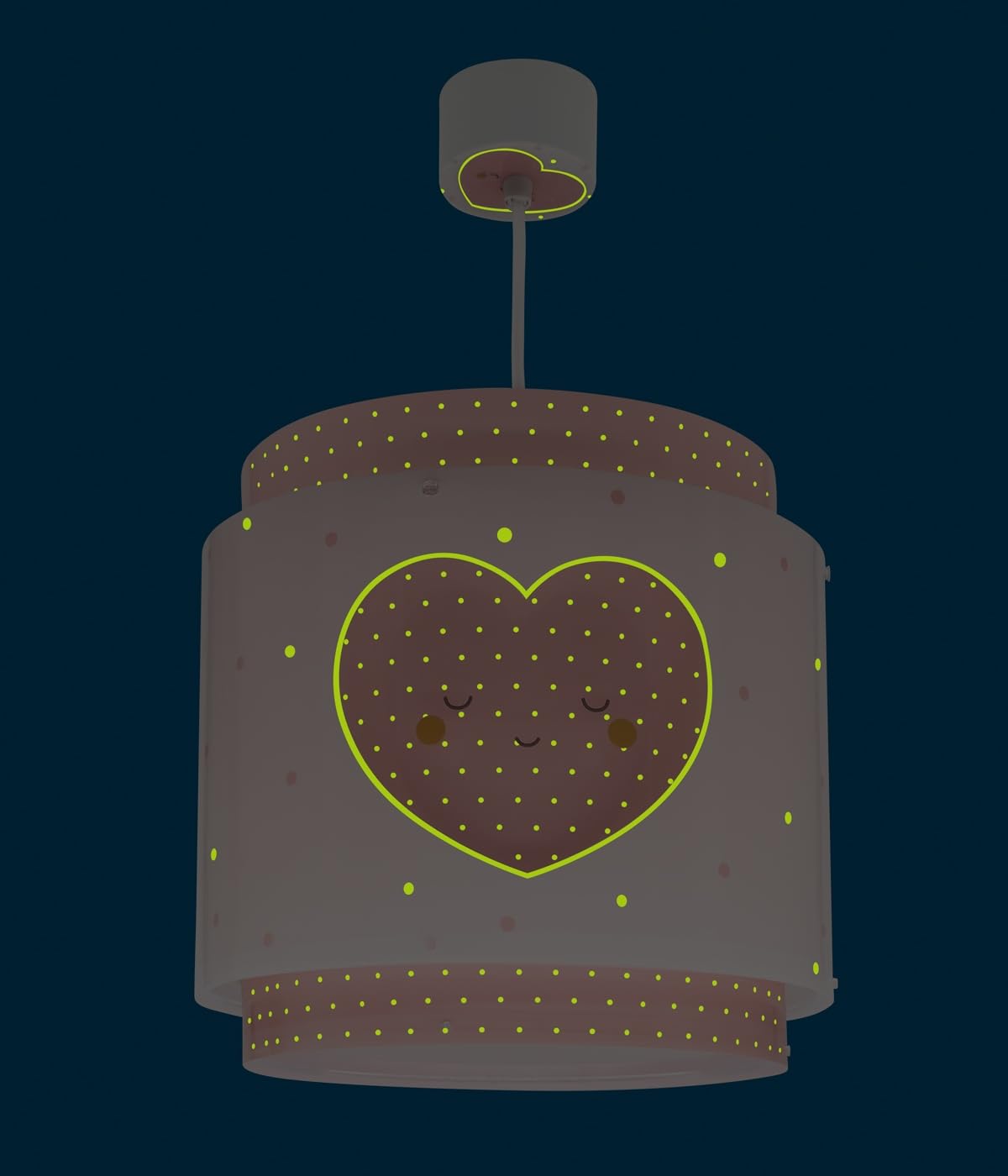 Dalber Lámpara Techo Colgante Infantil Corazones Rosa 76012MS E27 | Incluye difusor de luz inferior extraible; Habitación niña;