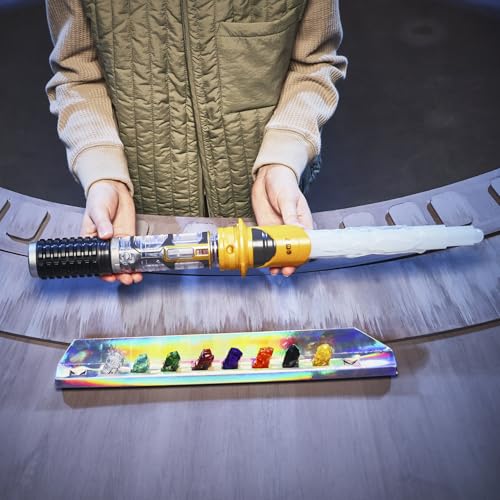 Star Wars Power-Kristall Lichtschwert, 7 Farben & 10 Kristalle, 50+ Farbwechsel-Kombinationen, Lichter & Geräusche, Spielzeug für Jungen und Mädchen ab 4 Jahren