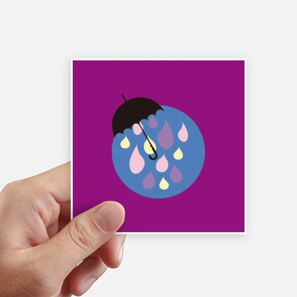 Autocollant carré nuage pluie météo DIYthinker 10cm pour valise et PC (8 pièces)