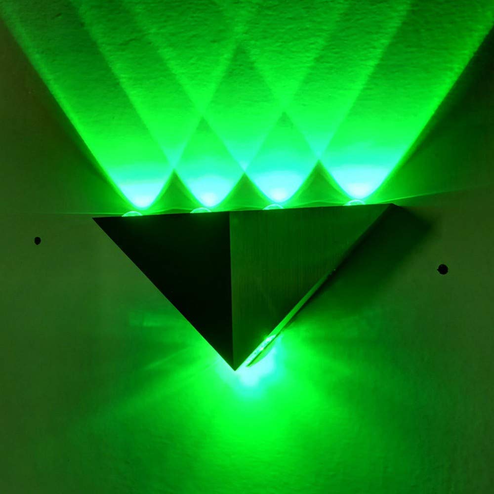 YUANZ Up and Down Wall Lamp,5W Indoor Modern Wall Wash Lights Modern Triangle Shape Neon LED Lamps for Bedroom Living Room Bar Hallway Porch (Green)