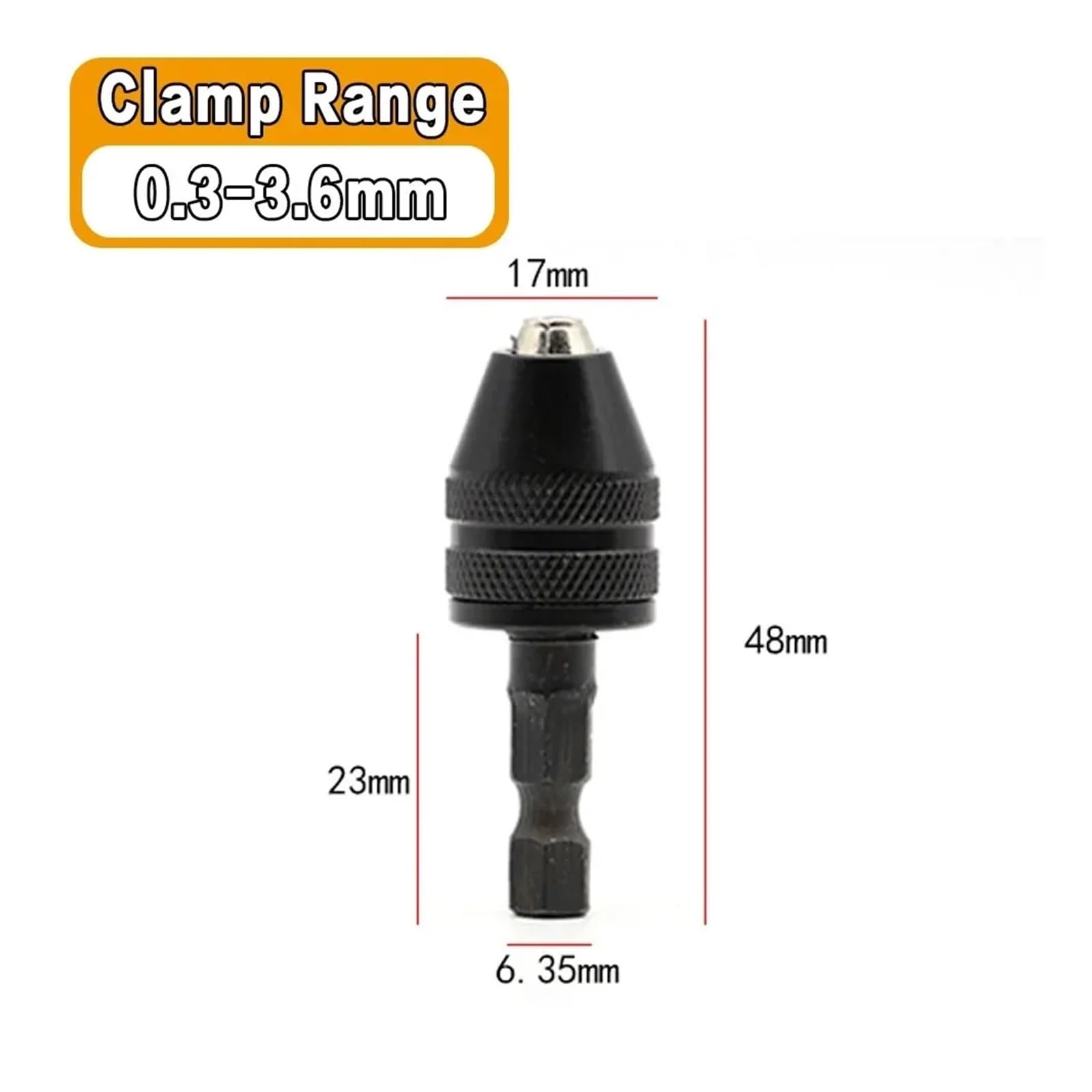 Precyzyjny bezkluczowy konwerter uchwytu wiertarskiego 3/8" - Adapter do szybkiej wymiany gwintu 24UNF Chwyt SDS-Plus 1/4" Hex(1PC(0.3-3.6mm))