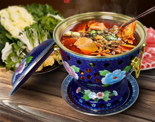 Olla china tradicional para alcohol de cobre esmaltada miniatura 4