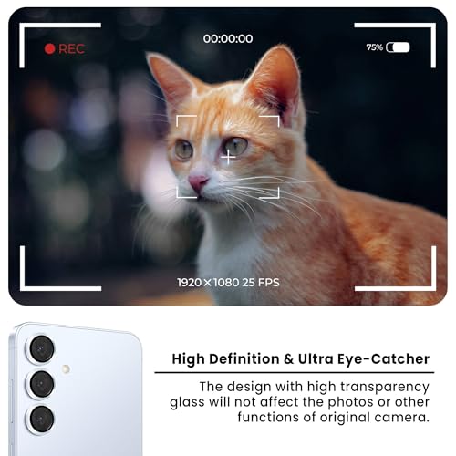 Image of FIRST MART ICY Blue Camera Ring Guard Protector for Samsung Galaxy S25 | Tempered Glass with Metal Alloy Rings, HD Clear, Scratch Resistant, Case-Friendly | Pack of 1