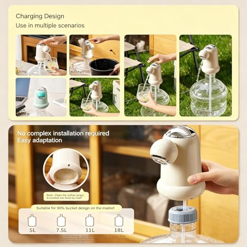 Dispensador eléctrico de 5 galones y bomba de galón de agua automática para hogar y cocina 7