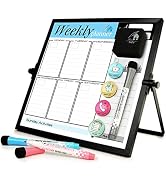 Rojozor Dry Erase Whiteboard With Stand, 14\"X 10\" Double-Sided...