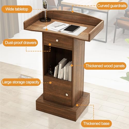Podio de madera blanca para presentaciones con base estable 6