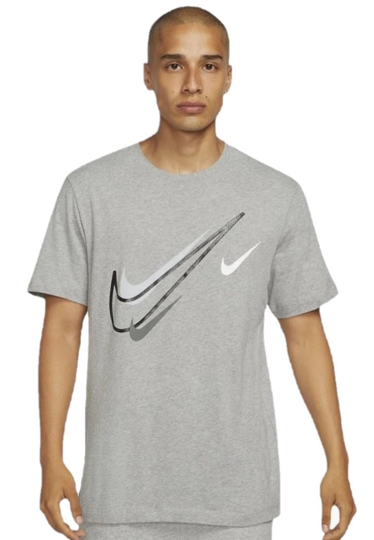 Nike (, L) Mens Sportswear Club Swoosh T Shirt Grey