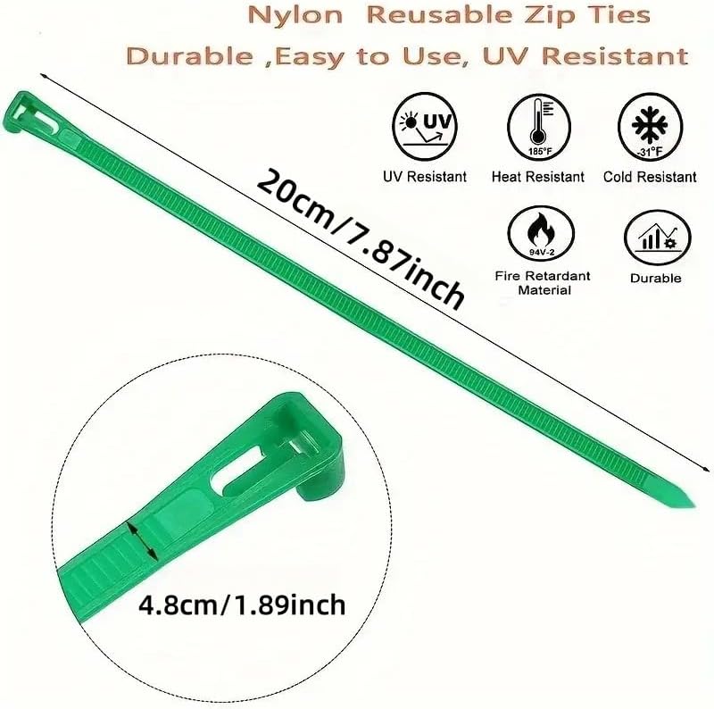 50pcs Reusable nylon cable ties - suitable for cable management and organization in homes, gardens, and offices, Black