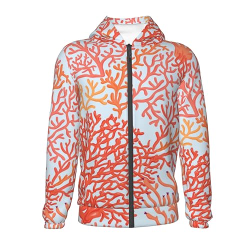 Corals Kid Hoodies Boys Zip Up Sweatshirts Girls Pullover with Pocket2