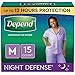 Depend Night Defense Incontinence Overnight Underwear for Women, Medium, Medium, 15 Count (Pack of 1)