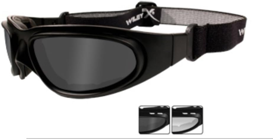 Wiley X SG-1 Smoke Grey - Clear V-Cut Lenses/Matte Black Frames (70)