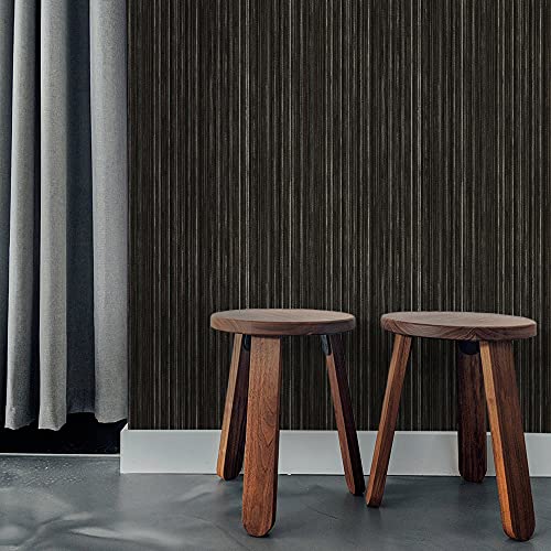 Tempaper Black Linen Grasscloth Removable Peel And Stick Wallpaper, 20.5 In X 16.5 Ft, Made In The Usa #TOP1
