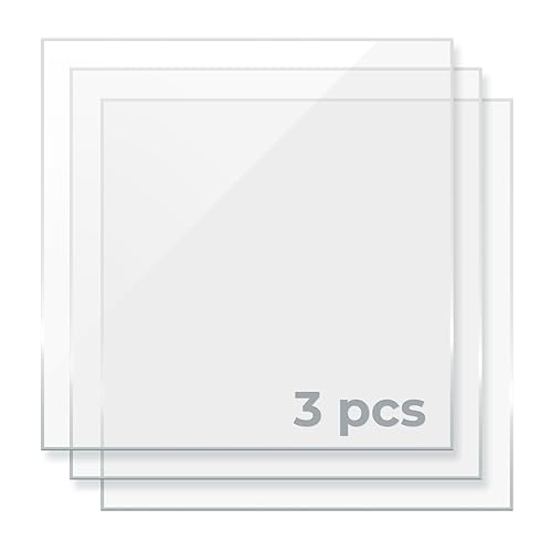 xTool Selected Hojas acrílicas opacas de color amarillo cromado, hoja de plástico de 12 x 12 pulgadas con grosor de 18 pulgadas, 3 piezas de