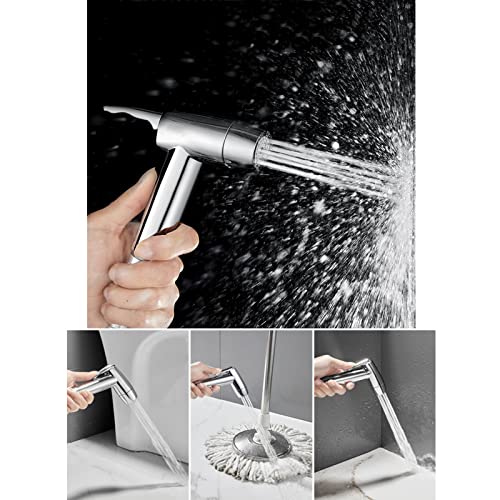 Kit bidet à main avec flexible de 2m et double robinet chromé G1/2 - 8