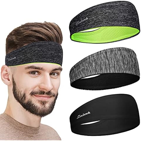 Sport Stirnband für Herren und Damen - Schweißband Anti Rutsch für Jogging, Laufen, Wandern, Fahrrad- und Motorrad Fahren 3 Pack Cover