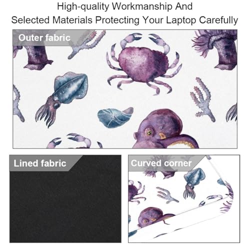Sac à bandoulière pour ordinateur multicolore à faune marine - 4