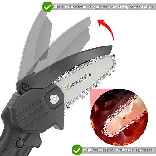 Mini Chainsaw, 24V Portable Electric Chainsaw 550W High Power Cordless Power Chain Saws NEWKITS Pruning Shears Chainsaw for Courtyard and GardenTree Branch Wood Cutting
