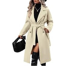 OPCAKM Womens Winter Wool Blend Pea Coat Long Trench Coat