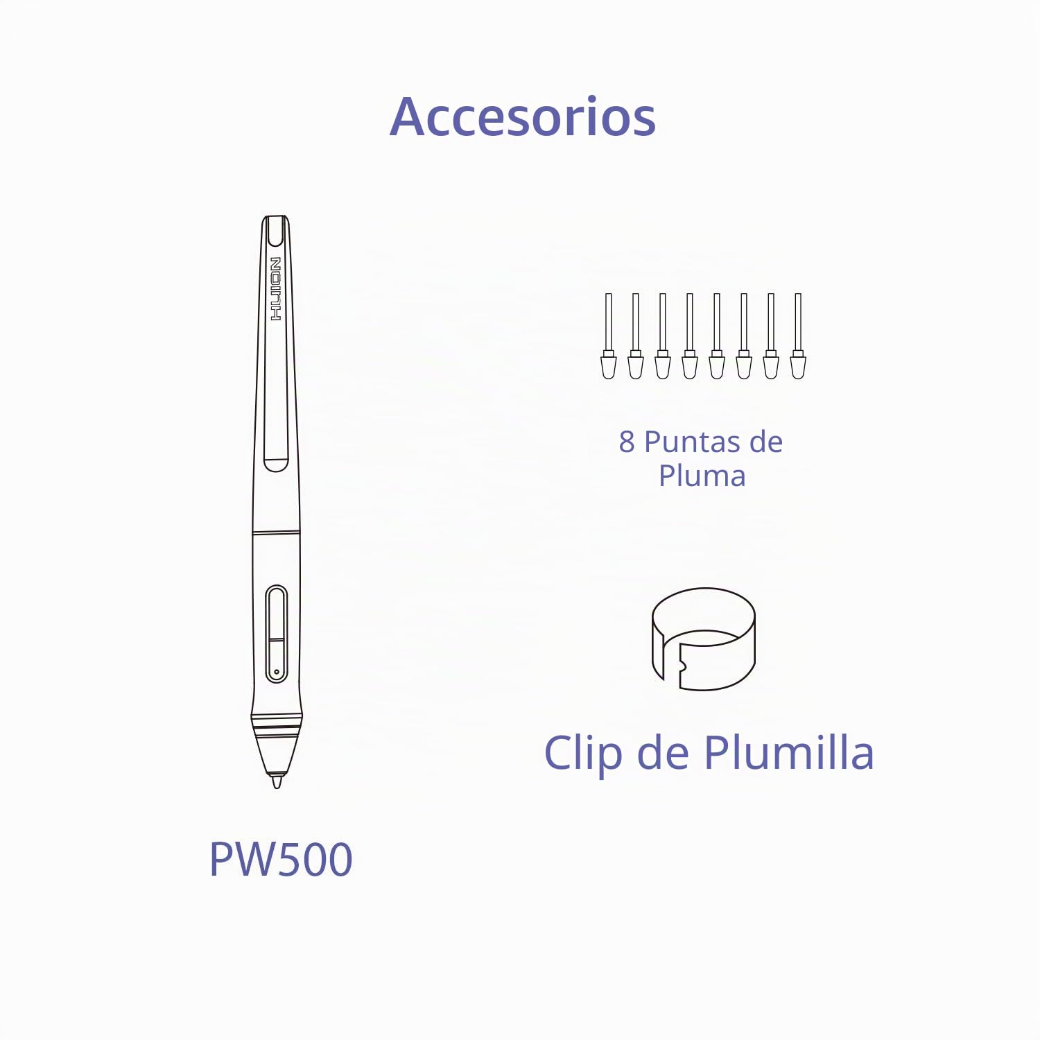 HUION PW500 Stylus Pen 8192 Levels - Lápiz digital para tableta gráfica sin batería compatible con HUION INSPIROY Q11K V2, WH1409 V2, HS611, Q620M, PRO 22 2019
