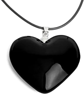 Collares con colgante en forma de corazón, collares para niña, collar con colgante para hombre, collar de cuerda para hombres, niños, corazón para mujer, color negro