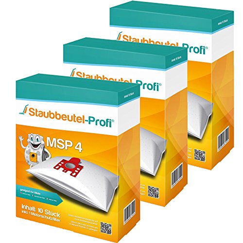 30 Staubsaugerbeutel MSP4 von Staubbeutel-Profi® kompatibel zu Swirl M40, Swirl M49 & Org. Miele Typ G/N GN Cover