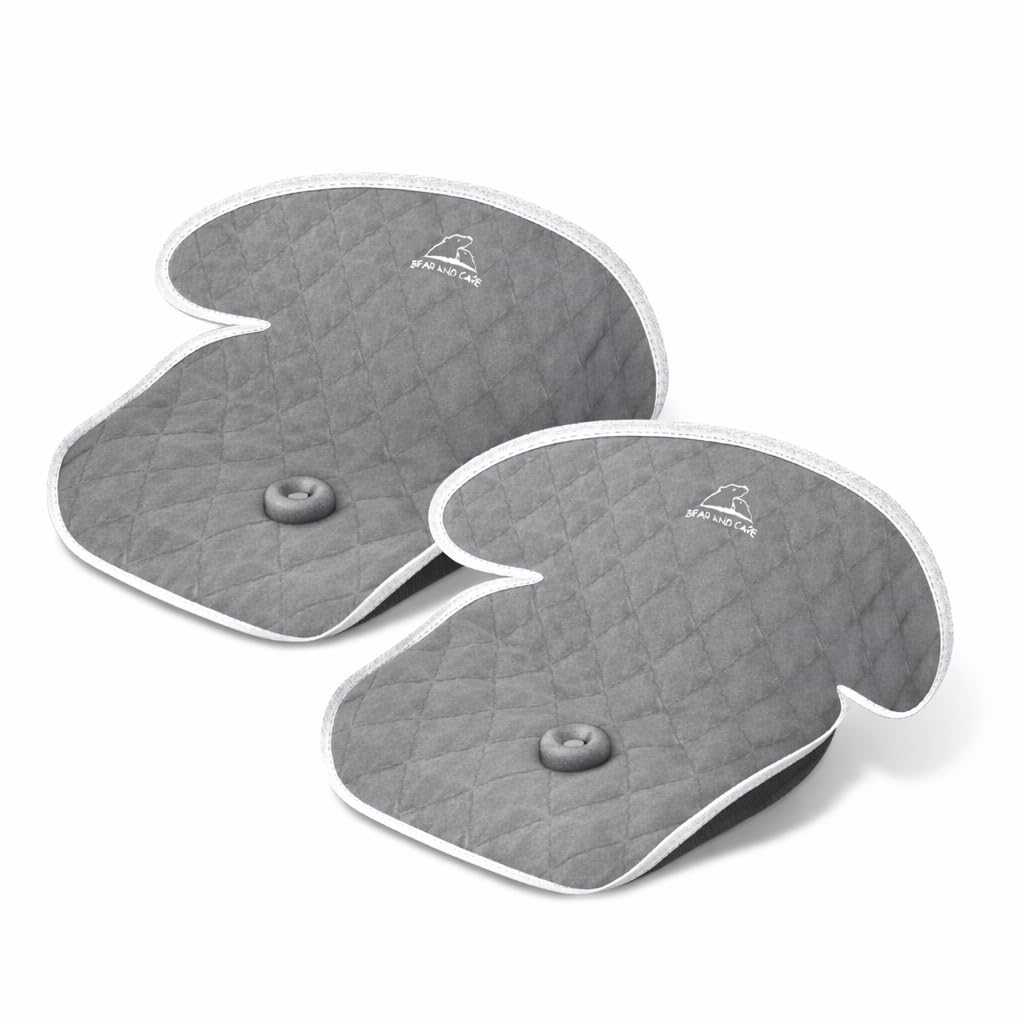 Bear and Care - Potty Training Car Seat Protector - Waterproof Car Seat Liner - Piddle Pads for Stroller, Toddlers & Baby Carseat - Travel-Friendly Washable Liner Mat for Spills Leak (Gray, Pack of 2)