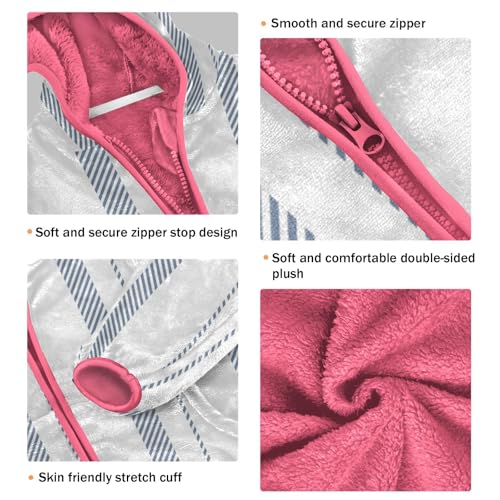 GuoChe Stripe Blue White Sherpa Lined Toddler Hoodie3