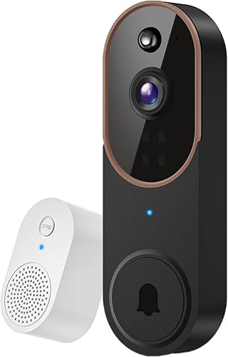 Cámara de timbre de video inalámbrico 1080P, detección humana AI, almacenamiento en la nube, audio bidireccional, soporte Wi-Fi de 2.4 GHz, alertas