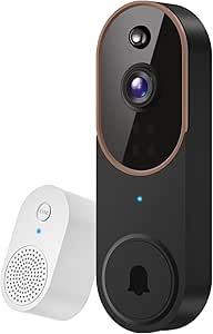 1080P Wireless Video Doorbell Camera, AI Human Detection, Cloud Storage, Two-Way Audio, 2.4GHz Wi-Fi Support, Real-Time Alerts, Easy Installation, Night Vision (Brown) asin的图片