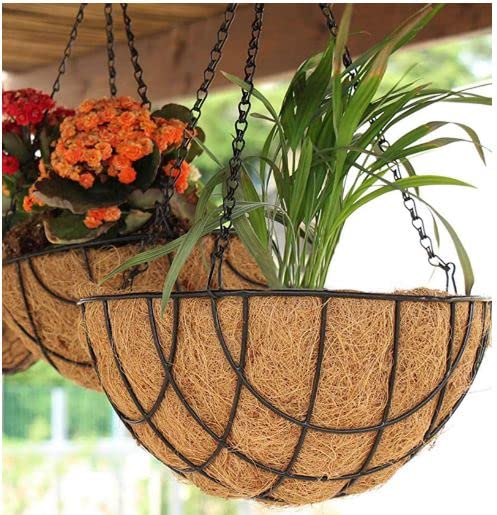 OSHIGREENS Coir Hanging Round Basket 10 inches for Balcony Home Garden Decoration Set of 3 (B0C6KK7JVC) Amazon Price History, Amazon Price Tracker