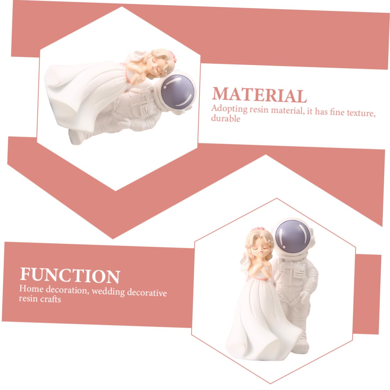 1 Paar Hochzeitspaar Figuren aus Kunstharz, Weiße Dekofigur | Brautpaar als Tisch und Regalakzent, Chic und Lovely, Geschenkidee für Familie und Freunde
