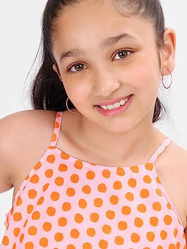 Image of BONKIDS Girl's Cotton Asymmetrical Knee-Length Dresses