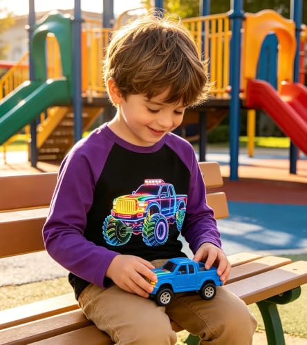 Image of Boys Construction Long Sleeve Raglan T-Shirt for 2-6 Years