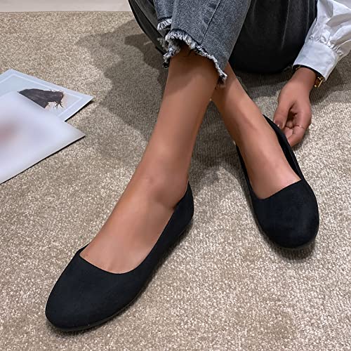 Womens Summer Casual Shoes Solid Color Ballet Flats Shoes for Women Non Slip Walking Shoes Comfortable Office Slip On Work Flats Dressy2